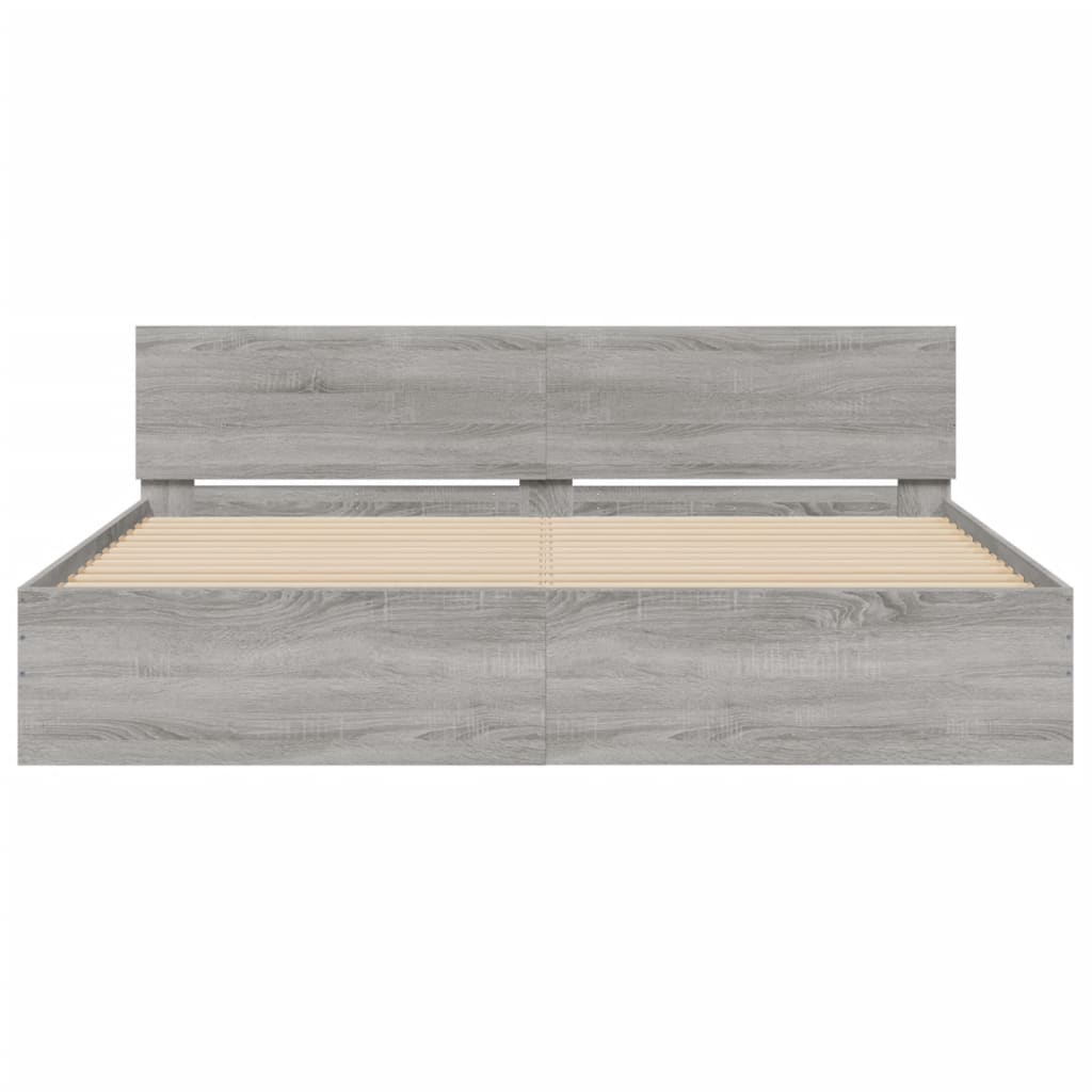 Giroletto con Testiera Grigio Sonoma 200x200 cm 3207460