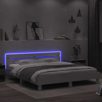 Giroletto con Testiera e LED Bianco 160x200 cm 3207532