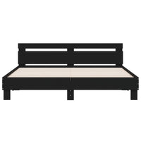 Giroletto con Testiera e LED Nero 160x200 cm 3207533