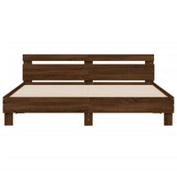 Giroletto con Testiera e LED Rovere Marrone 160x200 cm 3207538