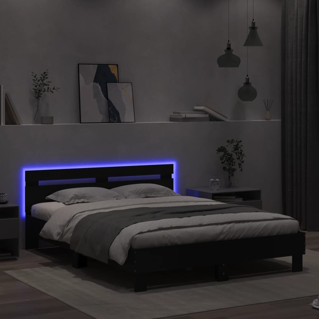 Giroletto con LED senza Materasso Nero 150x200 cm 3207540