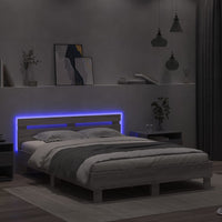 Giroletto con Testiera e LED Grigio Sonoma 150x200 cm 3207544
