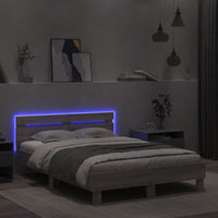 Giroletto con Testiera e LED Grigio Sonoma 120x200 cm 3207558
