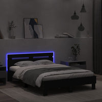 Giroletto con Testiera e LED Nero 120x190 cm 3207575