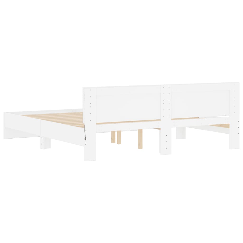 Giroletto con Testiera e LED Bianco 200x200 cm 3207581