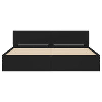 Giroletto con Testiera e LED Nero 180x200 cm 3207589