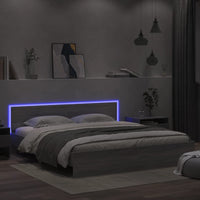 Giroletto con Testiera e LED Grigio Sonoma 180x200 cm 3207593