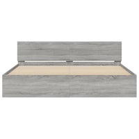 Giroletto con Testiera e LED Grigio Sonoma 180x200 cm 3207593