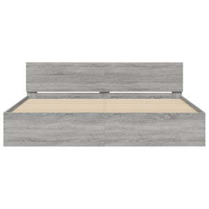 Giroletto con Testiera e LED Grigio Sonoma 180x200 cm 3207593