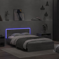 Giroletto con Testiera e LED Grigio Sonoma 140x200 cm 3207614