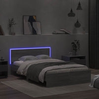 Giroletto con Testiera e LED Grigio Sonoma 140x190 cm 3207628