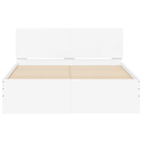 Giroletto con Testiera e LED Bianco 135x190 cm 3207630