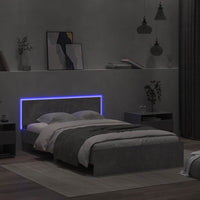 Giroletto con Testiera e LED Grigio Cemento 135x190 cm 3207633
