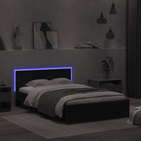 Giroletto con Testiera e LED Nero 120x190 cm 3207638
