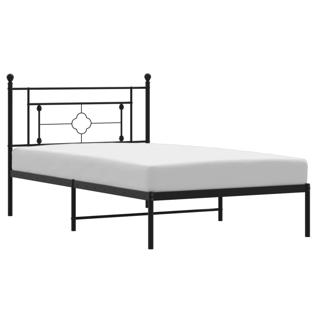 Giroletto con Testiera in Metallo Nero 107x203 cm 374335