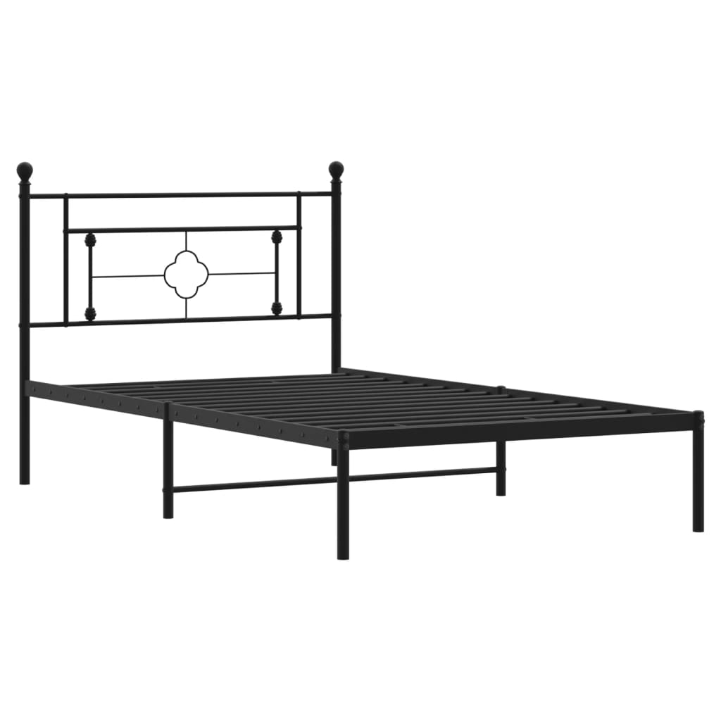Giroletto con Testiera in Metallo Nero 107x203 cm 374335