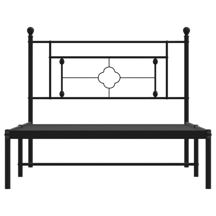 Giroletto con Testiera in Metallo Nero 107x203 cm 374335