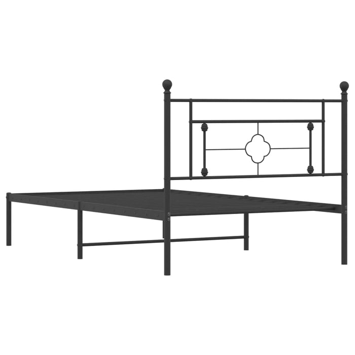 Giroletto con Testiera in Metallo Nero 107x203 cm 374335