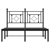 Giroletto con Testiera in Metallo Nero 120x190 cm 374336