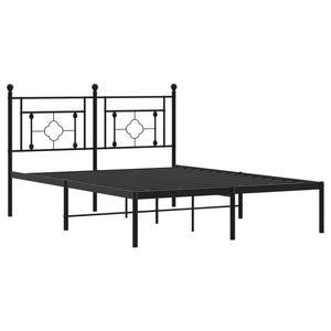 Giroletto con Testiera in Metallo Nero 140x190 cm 374339