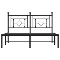 Giroletto con Testiera in Metallo Nero 140x190 cm 374339