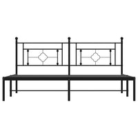 Giroletto con Testiera in Metallo Nero 183x213 cm 374344