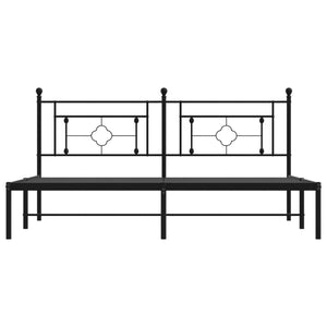 Giroletto con Testiera in Metallo Nero 183x213 cm 374344