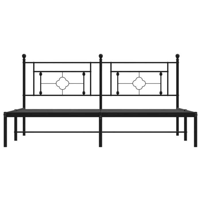 Giroletto con Testiera in Metallo Nero 183x213 cm 374344