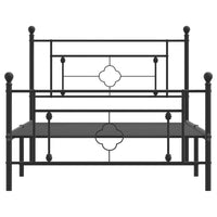 Giroletto con Testiera e Pediera Metallo Nero 107x203 cm 374353