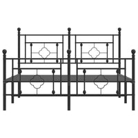 Giroletto con Testiera e Pediera Metallo Nero 135x190 cm 374356