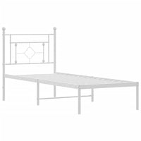 Giroletto senza Materaso con Testiera Metallo Bianco 75x190 cm 374378