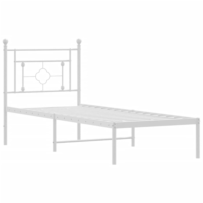 Giroletto senza Materaso con Testiera Metallo Bianco 75x190 cm 374378