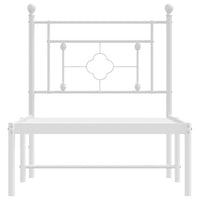 Giroletto senza Materaso con Testiera Metallo Bianco 75x190 cm 374378