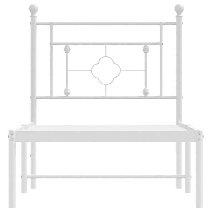 Giroletto senza Materaso con Testiera Metallo Bianco 75x190 cm 374378