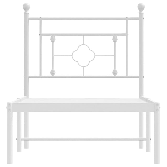 Giroletto con Testiera Metallo Bianco 80x200 cm 374379