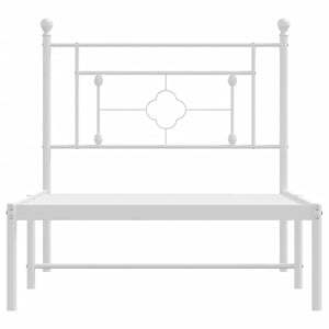 Giroletto con Testiera Metallo Bianco 90x190 cm 374380