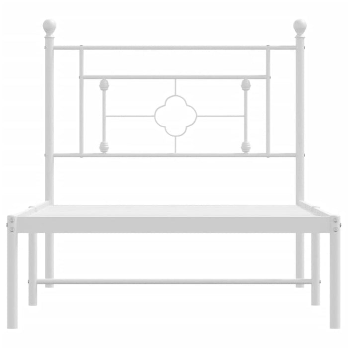 Giroletto con Testiera Metallo Bianco 90x190 cm 374380