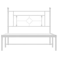 Giroletto con Testiera Metallo Bianco 107x203 cm 374384