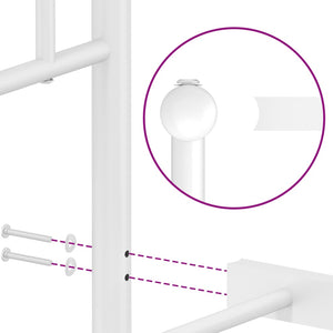 Giroletto con Testiera Metallo Bianco 107x203 cm 374384