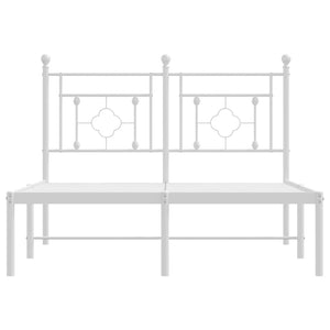 Giroletto con Testiera in Metallo Bianco 120x200 cm 374386