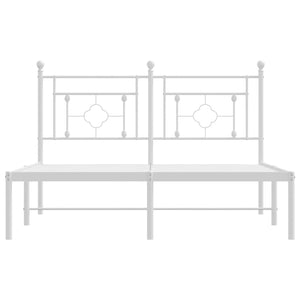 Giroletto con Testiera Metallo Bianco 135x190 cm 374387