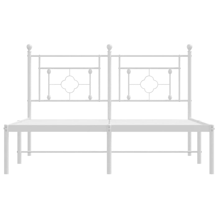 Giroletto con Testiera Metallo Bianco 135x190 cm 374387