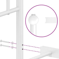 Giroletto con Testiera Metallo Bianco 135x190 cm 374387