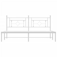 Giroletto con Testiera Metallo Bianco 183x213 cm 374393