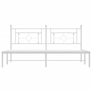 Giroletto con Testiera Metallo Bianco 183x213 cm 374393