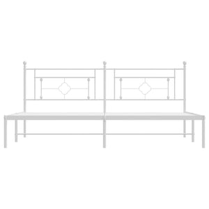 Giroletto con Testiera Metallo Bianco 193x203 cm 374394