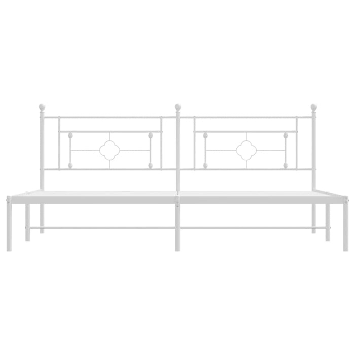 Giroletto con Testiera Metallo Bianco 193x203 cm 374394