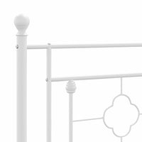 Giroletto con Testiera e Pediera Metallo Bianco 100x200 cm 374401