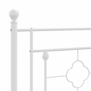 Giroletto con Testiera e Pediera Metallo Bianco 100x200 cm 374401