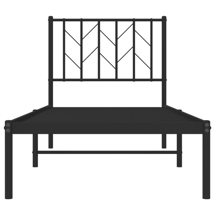 Giroletto con Testiera in Metallo Nero 75x190 cm 374427